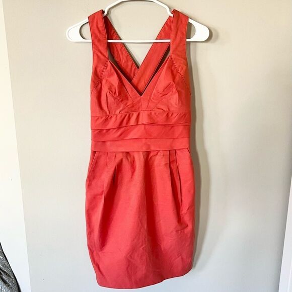 REISS sleeveless orange fitted y2k mini dress - Picture 1 of 12